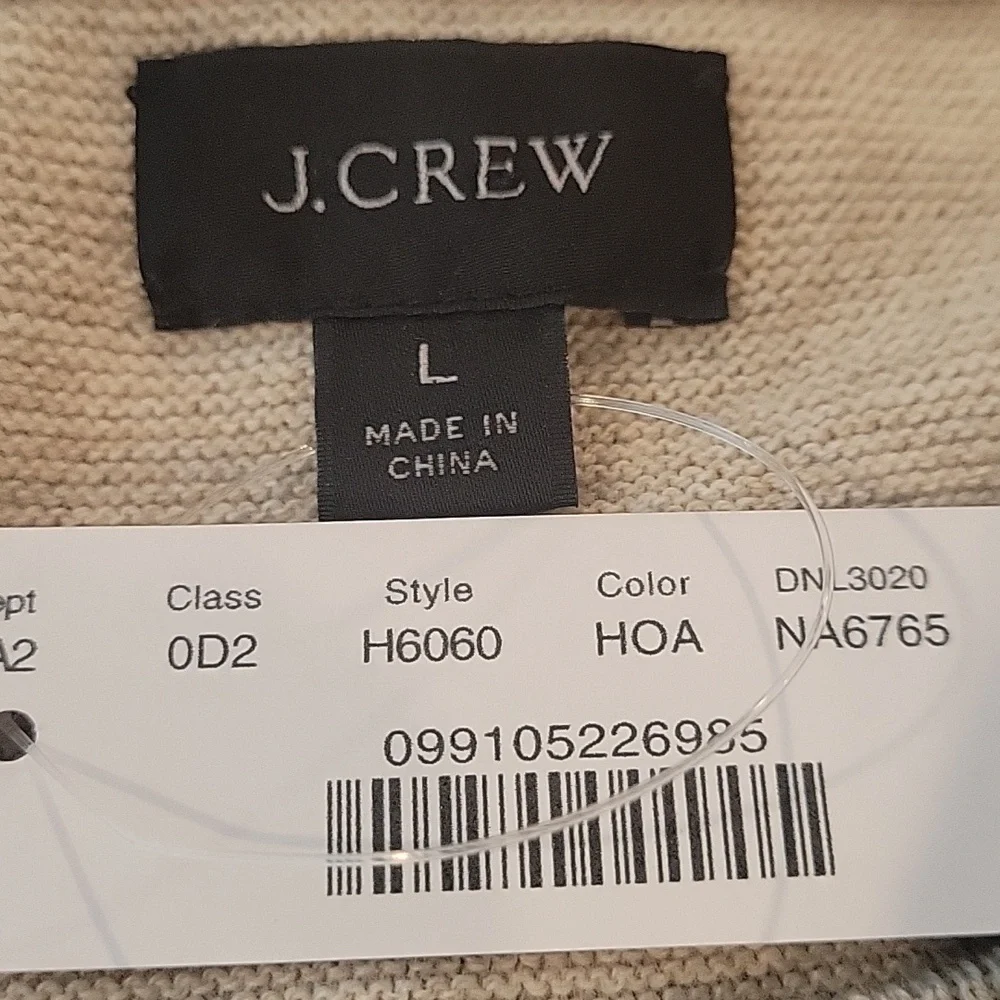 J.Crew crewneck Men's Cream All Cotton Sweater size Large